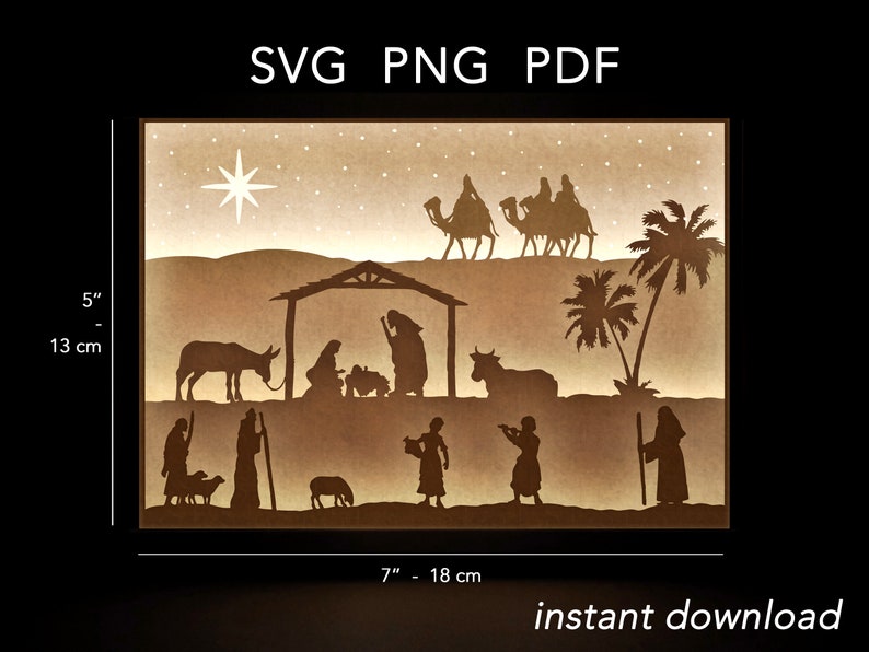Download Christmas 3D Shadow Box SVG Layered SVG file for Cricut | Etsy