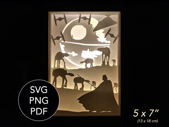 Download Lighted Shadow Box Template Layered Laser Cut Files Paper Etsy SVG, PNG, EPS, DXF File
