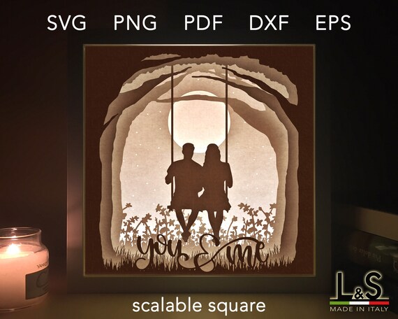 Download Couple Light Box Svg File 3d Shadow Box Svg Layered Paper Etsy