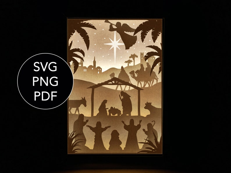 Christmas 3D Shadow Box SVG Layered SVG file for Cricut | Etsy