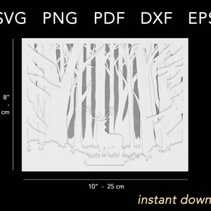 3D Deer Shadow Box Svg File for Cricut, Paper Light Box Template, Deer ...