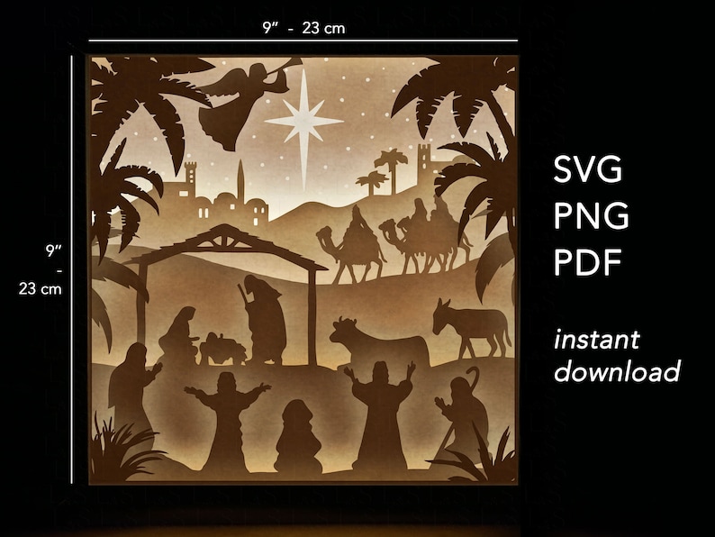 Nativity Shadow Box SVG Free - Free SVG Cut Files