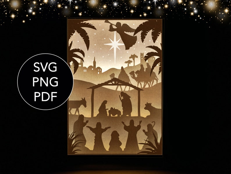 Nativity Shadow Box SVG Free - Free SVG Cut Files