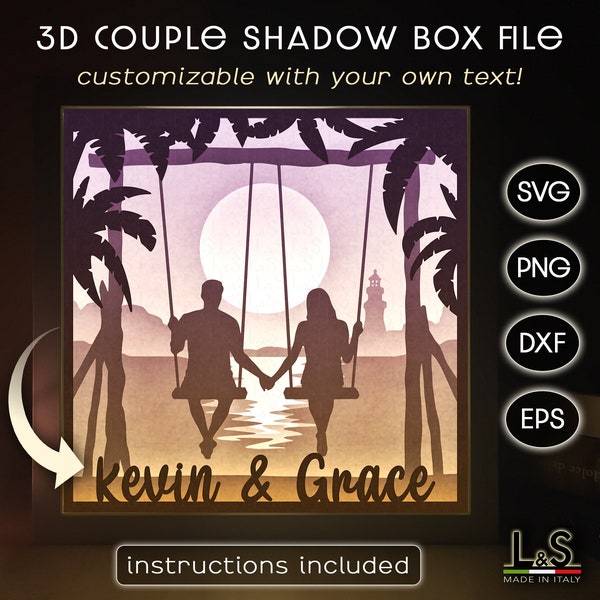 Customizable Shadow Box Svg Wedding, 3D Valentine LightBox Svg File, Couple Shadowbox Svg, Love Light Box Template, Paper Anniversary Gift Customizable Shadow Box Svg Wedding, 3D Valentine LightBox Svg File, Couple Shadowbox Svg, Love Light Box Template, Paper Anniversary Gift