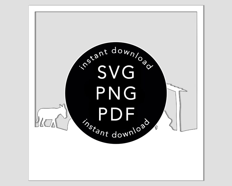 Nativity shadow box svg Christmas shadow box template | Etsy