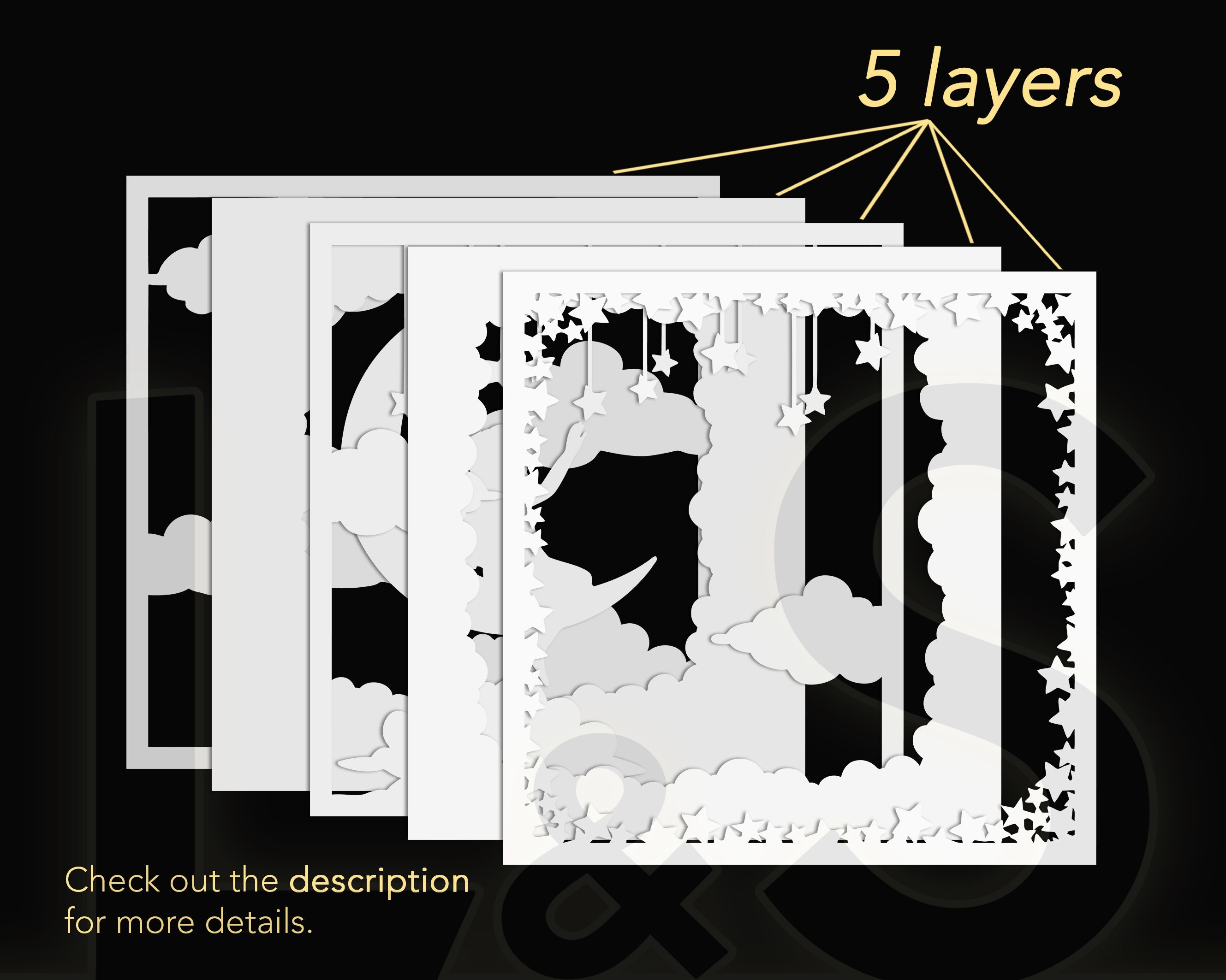 3D Baby Shadow Box Template Fairy Shadow Box svg 3D Light | Etsy