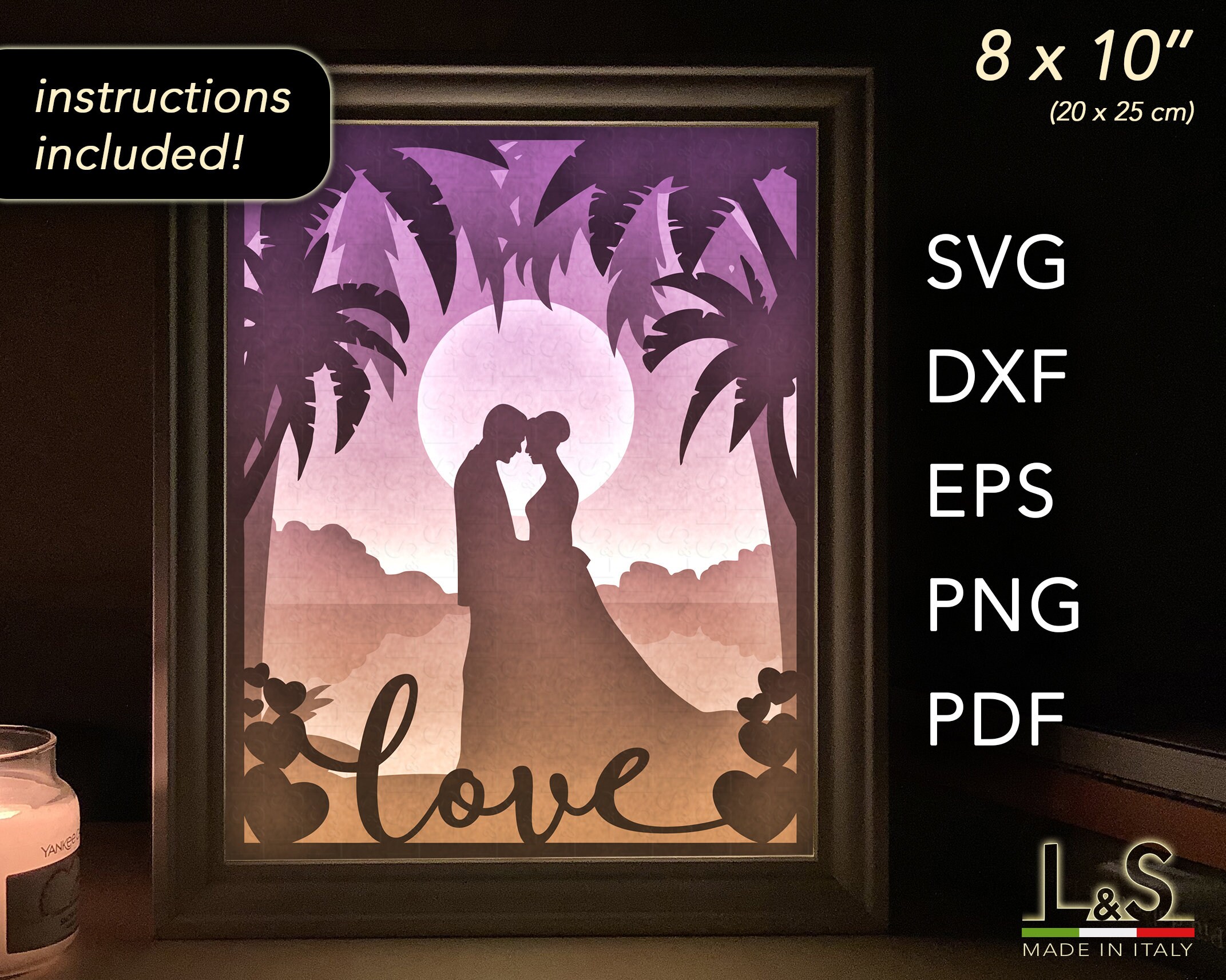 Wedding Shadow Box Template Love Shadow Box Svg Files Cricut Etsy