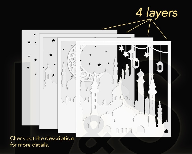3D Ramadan Shadow Box Svg Bundle, Islamic Shadowbox Art, Paper Cut ...
