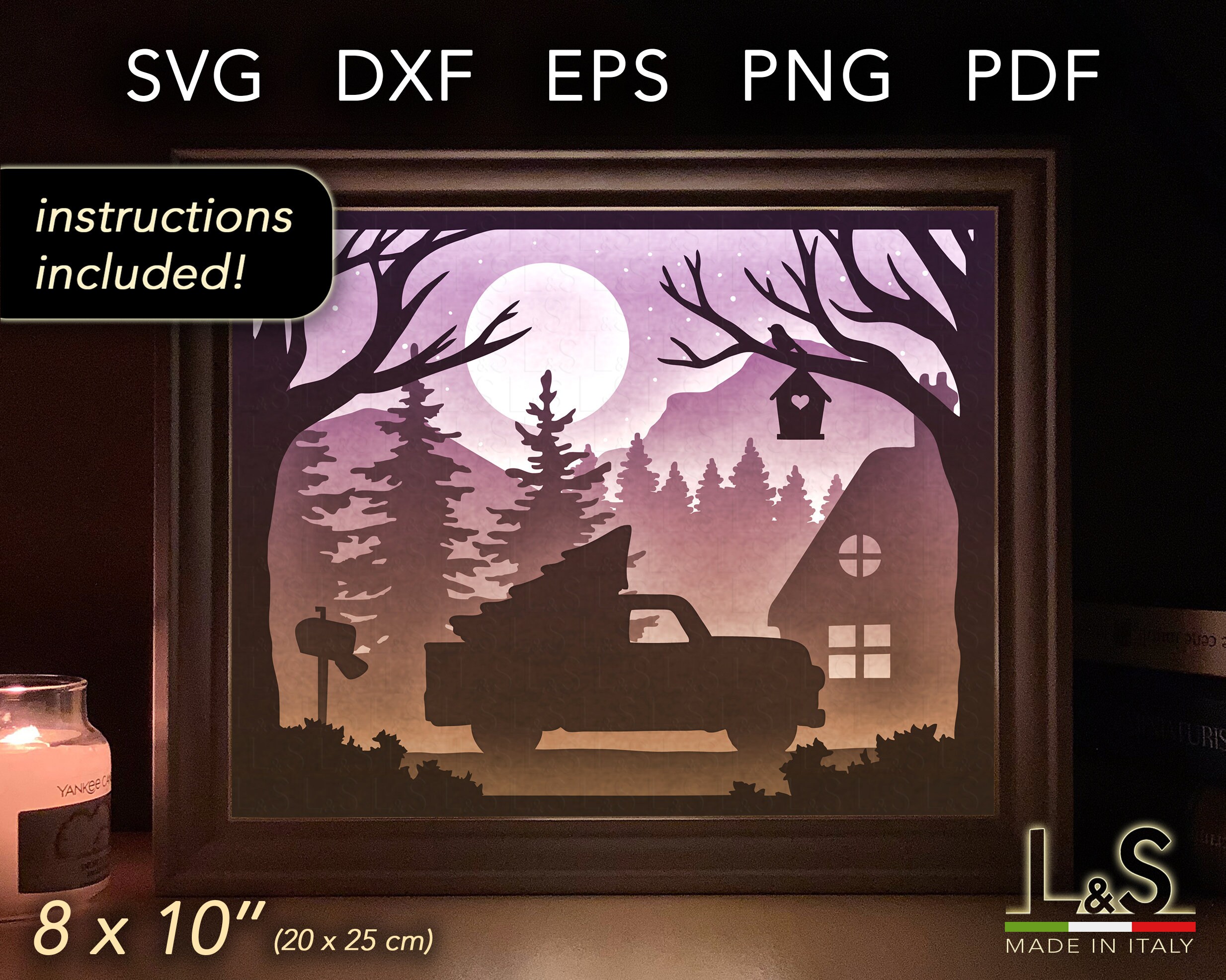 3D Christmas Shadow Box Svg Christmas Light Box Svg Layered Etsy