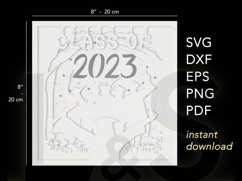 Layered Graduation Shadow Box Template 3D Light Box Svg Etsy Canada