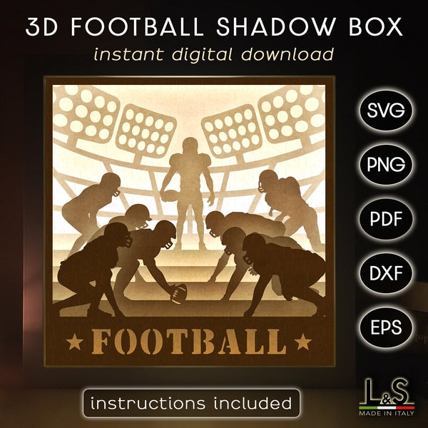 American Football Shadow Box svg File, Football Light Box svg, Lighted Shadowbox svg, 3D Lightbox Cricut, Layered Shadow Box Template American Football Shadow Box svg File, Football Light Box svg, Lighted Shadowbox svg, 3D Lightbox Cricut, Layered Shadow Box Template