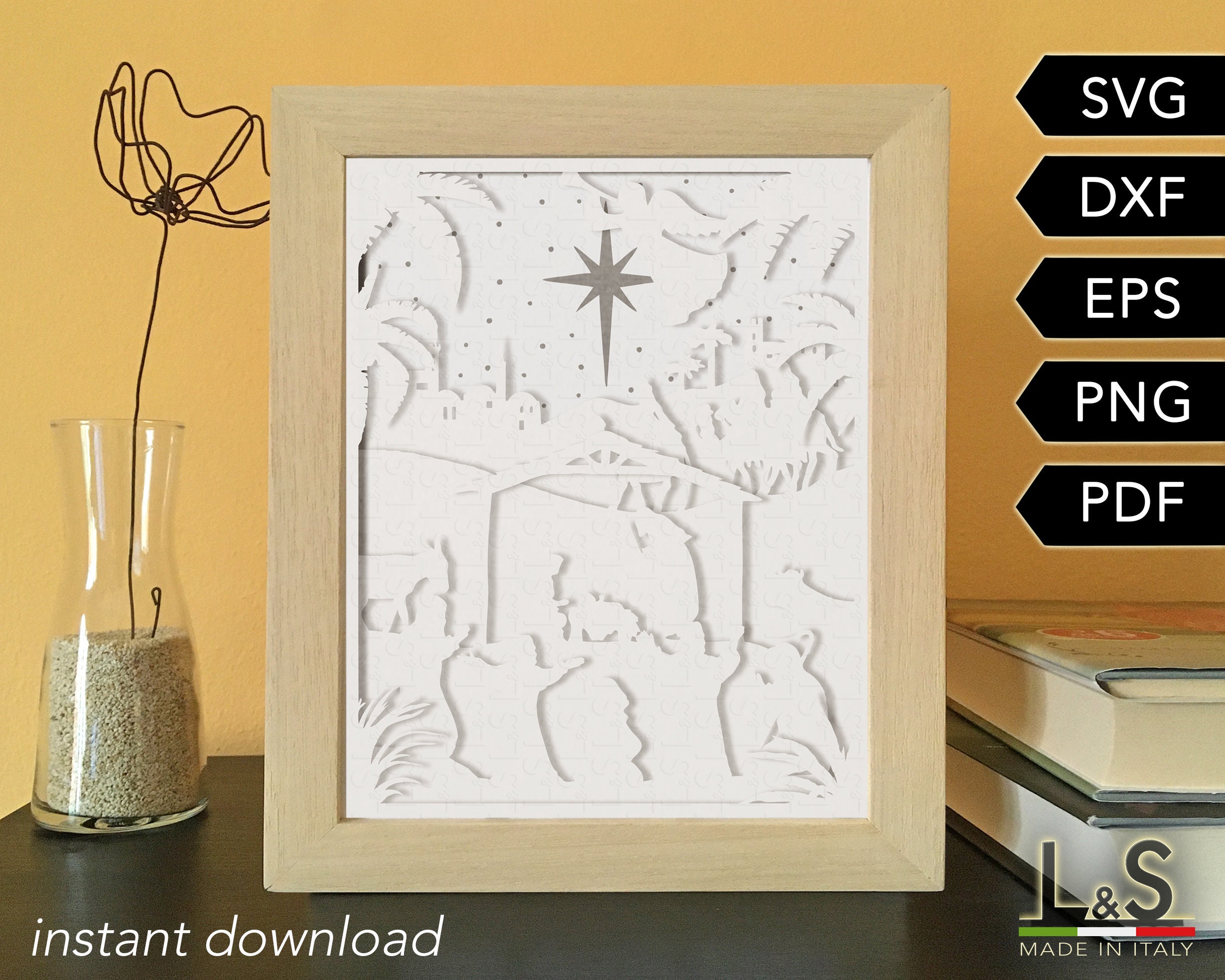 Nativity Shadow Box SVG