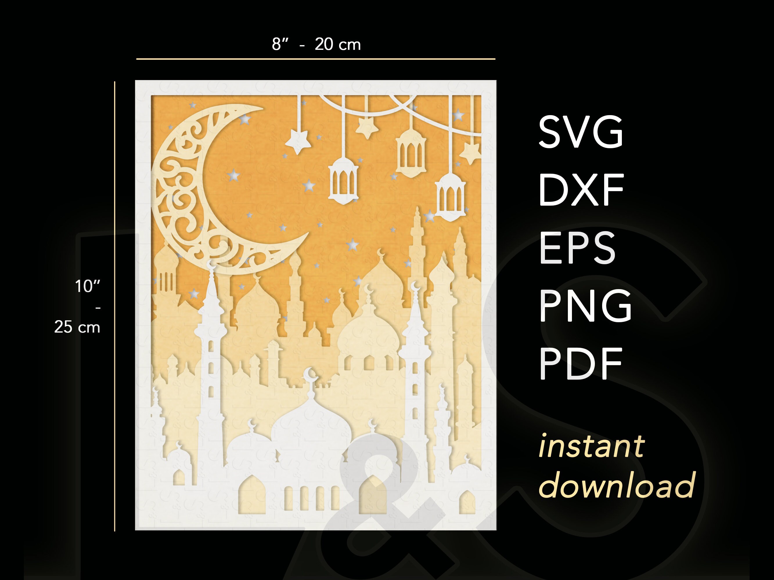 Ramadan Shadow Box Svg Cricut, Islamic Shadowbox Art, 3D Lightbox Svg ...