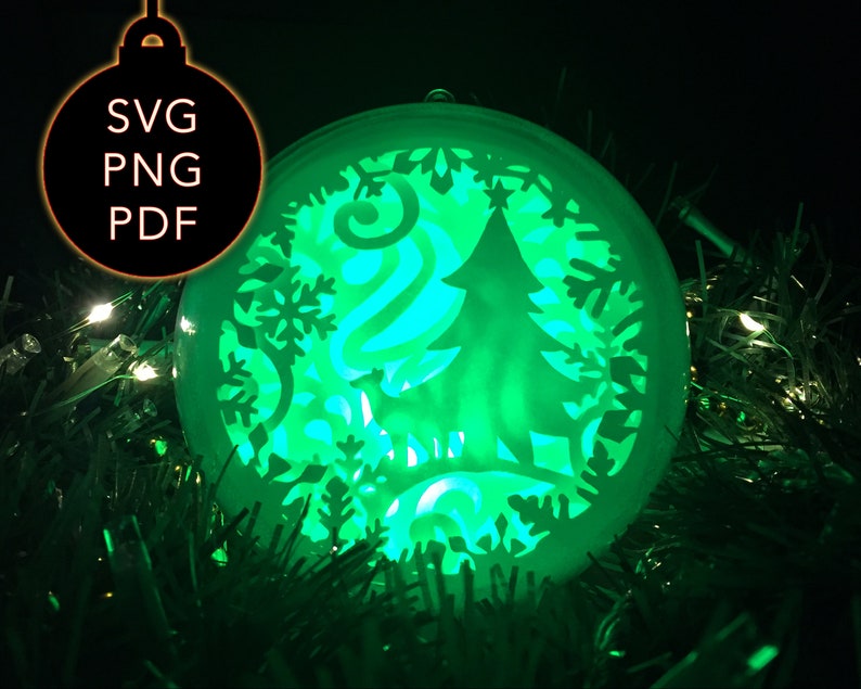 Download Layered Christmas Ornament SVG for Cricut Lighted ...