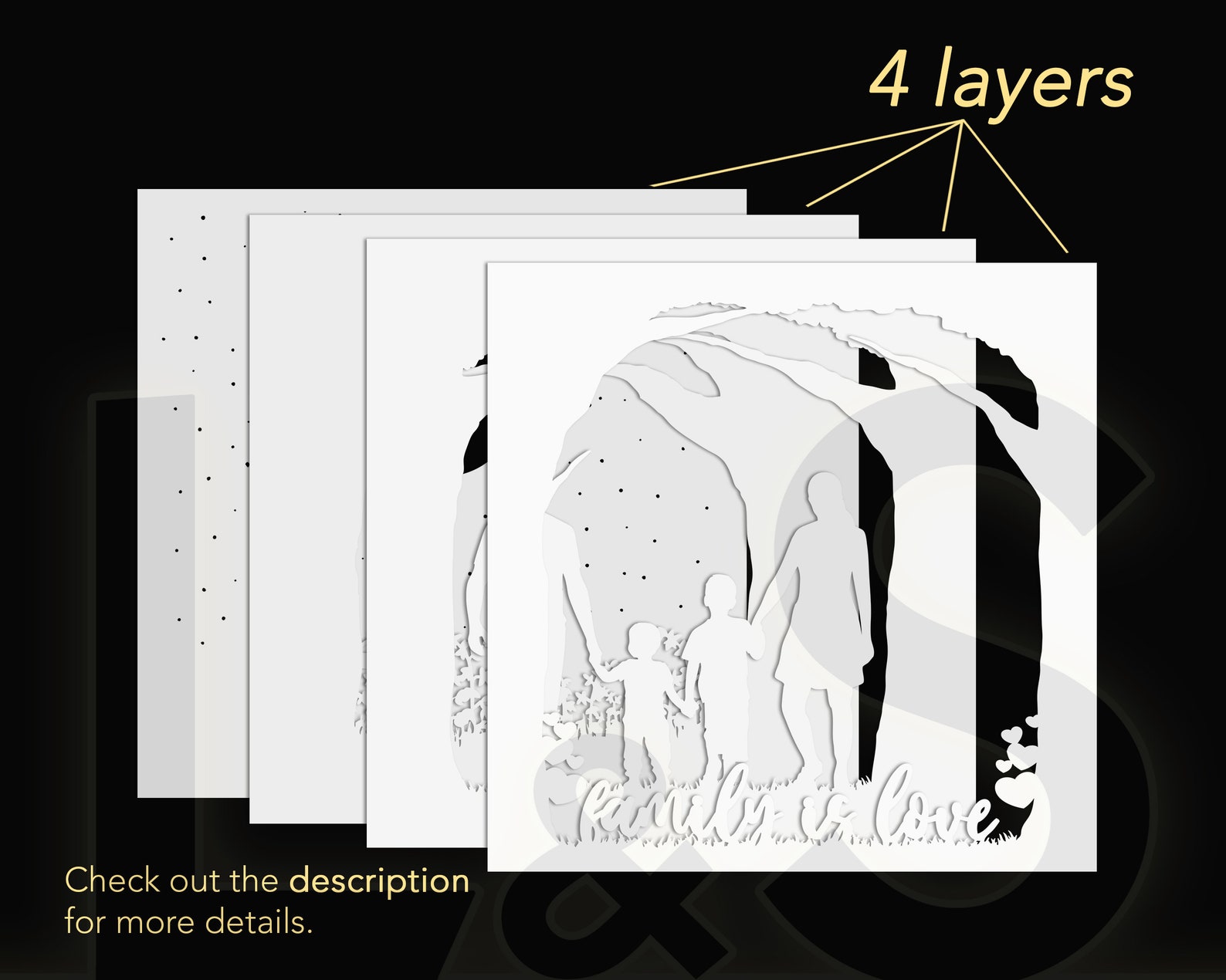 Family Shadow Box Template 3D Light Box svg 3D Layered | Etsy