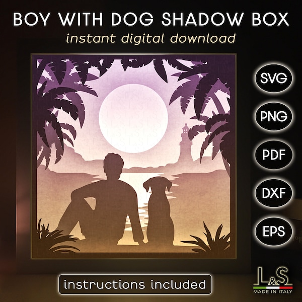 Dog Shadow Box Svg Cricut, Papercut Lightbox Svg, 3D Shadowbox Designs, Paper Cut Light Box Template, Layered Laser Files, Dog Dad Gift Idea