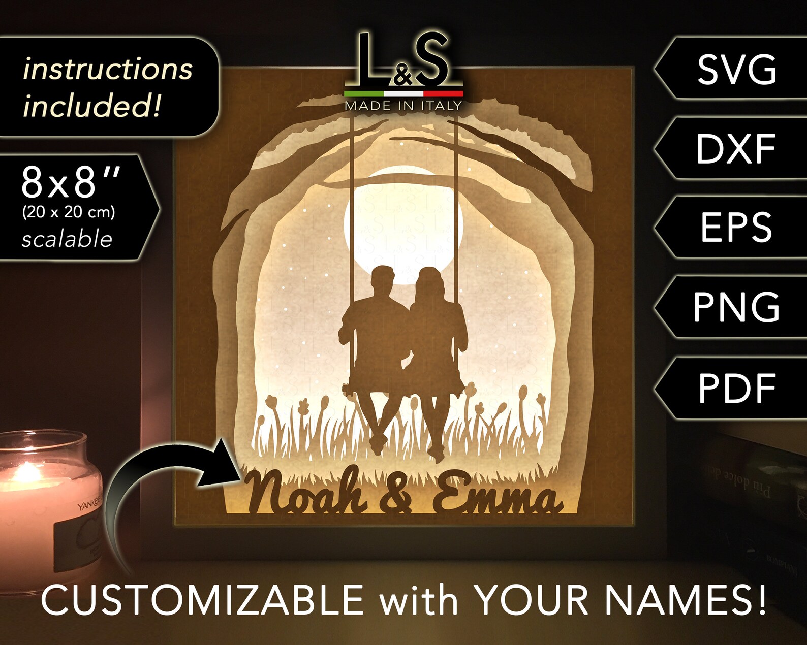 Customizable Couple Shadow Box Template Anniversary Shadow - Etsy
