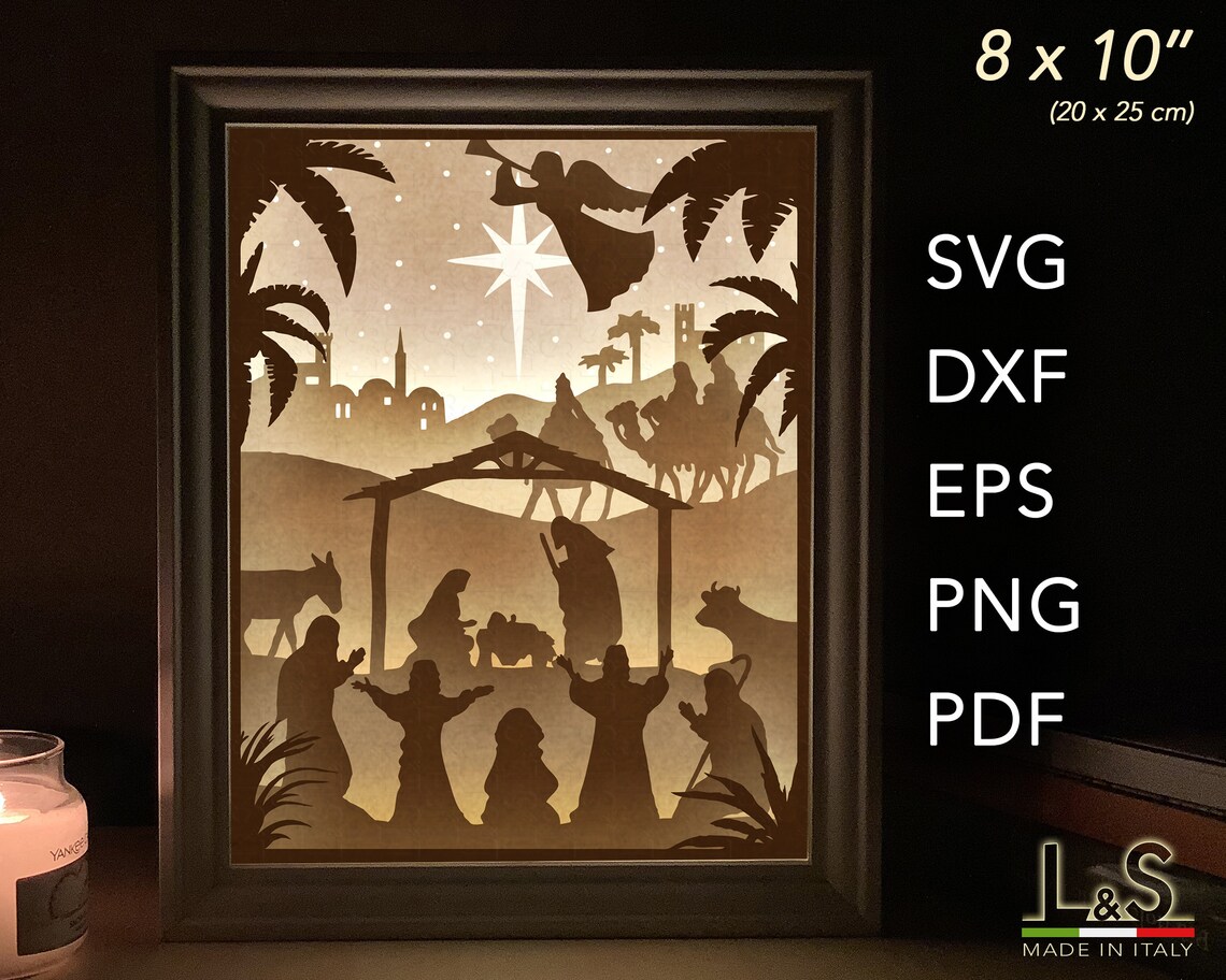 Christmas Shadow Box Svg Bundle Christmas Light Box Svg Etsy