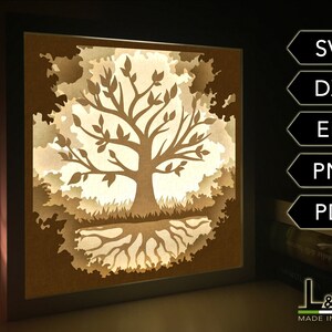 Layered Tree Shadow Box Svg Template, 3D Tree of Life Svg, Family Tree ...