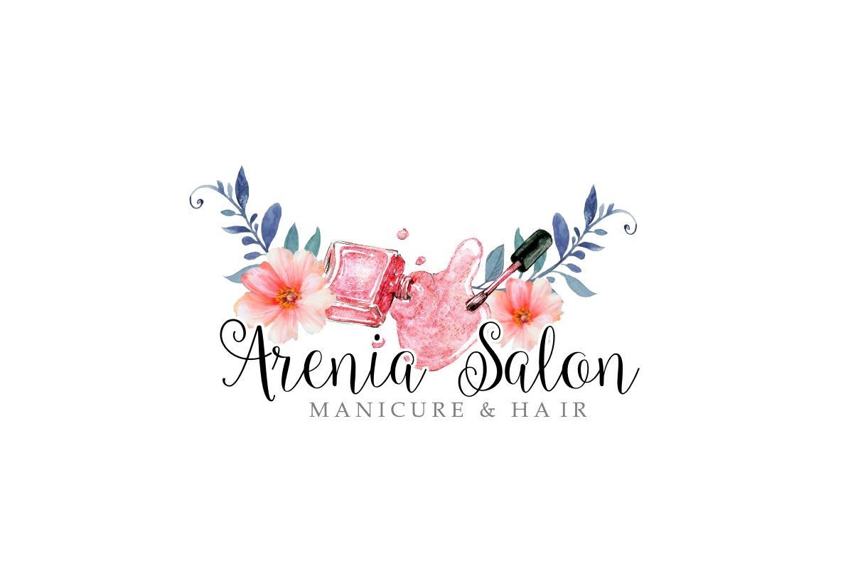 Nail Polish Logo Nail Design Floral Nails Manicure Logo Etsy