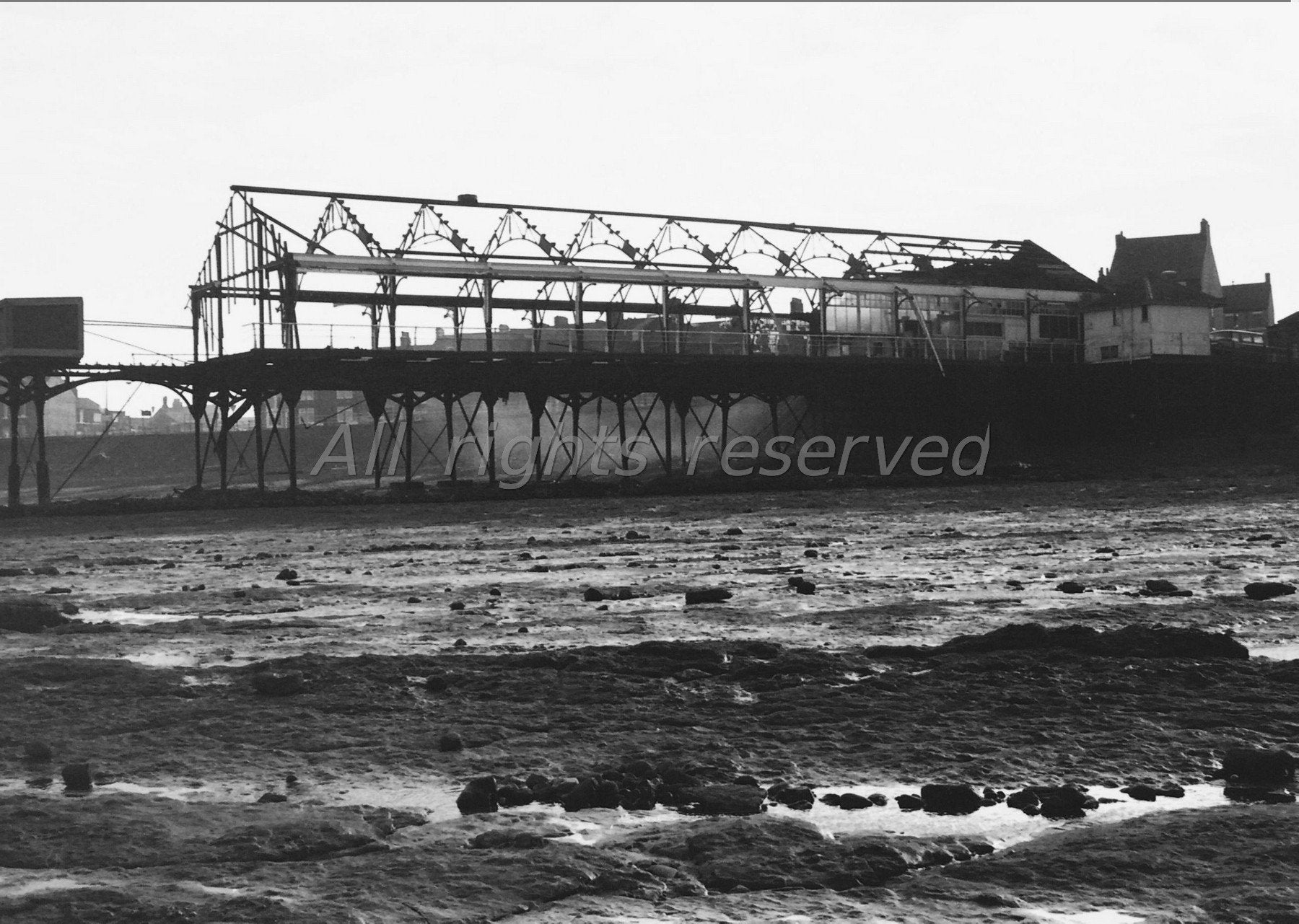 demolition of redcar pier five photos printable photographs instant download printable photographs