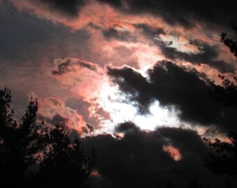 View Of Clouds At Sunset.