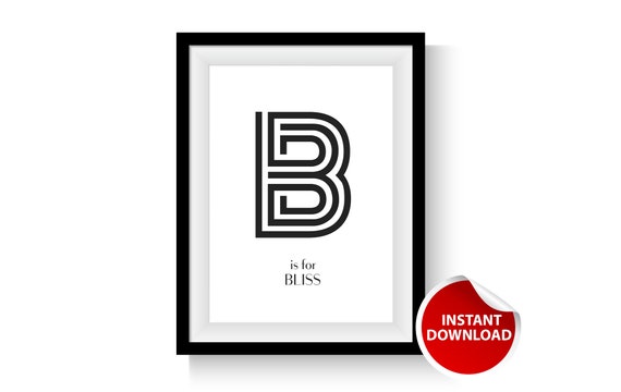 Letter B Wall Decor Printable Wall Art Quotes Alphabet Etsy
