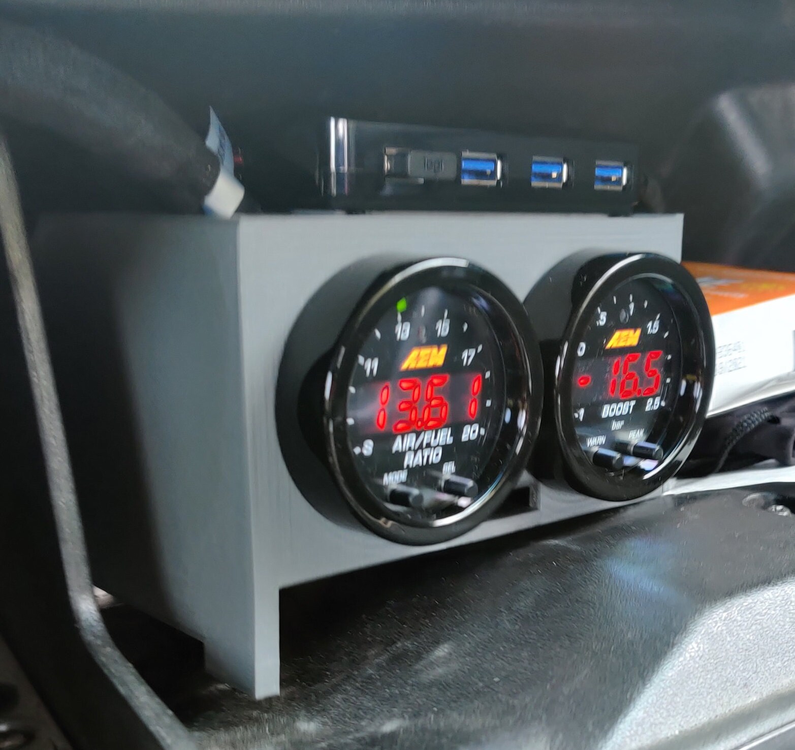 Dual gauge pod Miata glove box Etsy