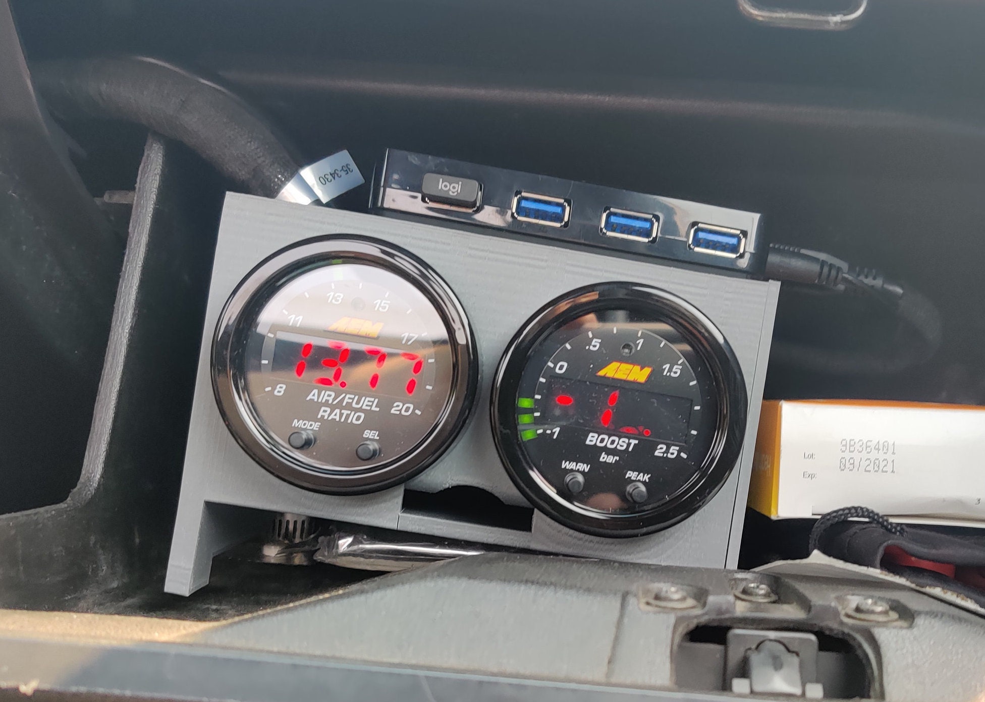 Dual gauge pod Miata glove box Etsy