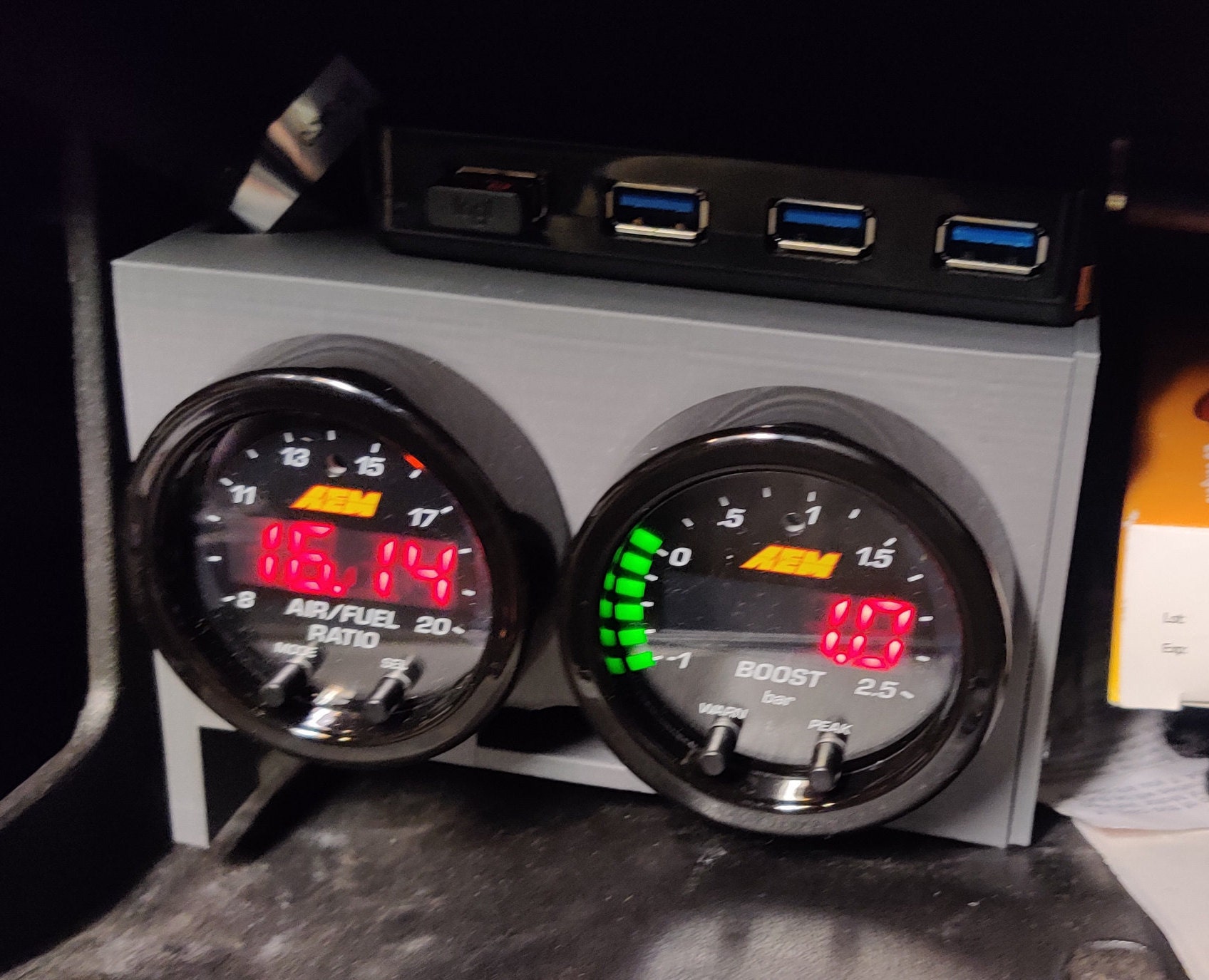 Dual gauge pod Miata glove box Etsy