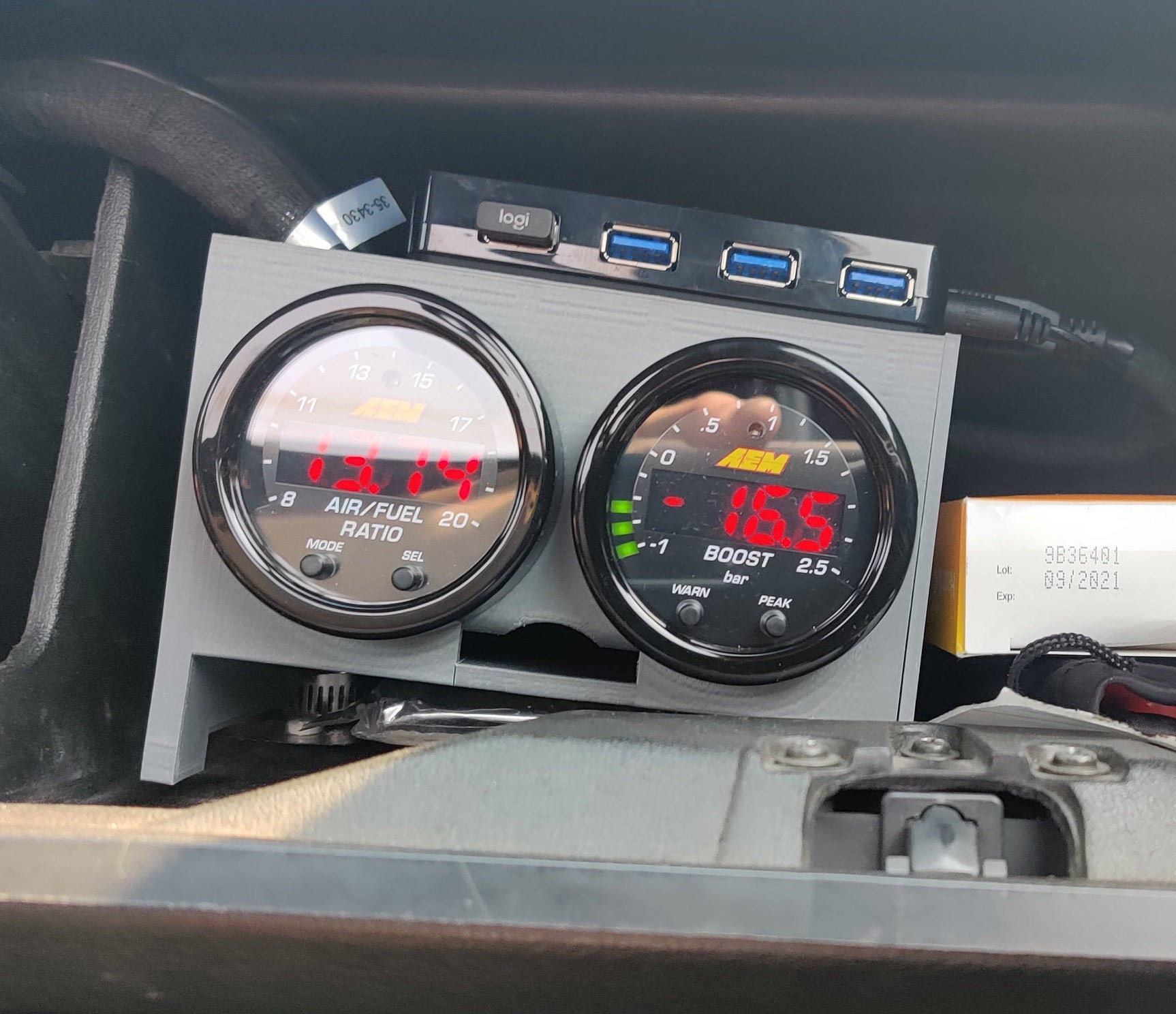 Dual gauge pod Miata glove box Etsy