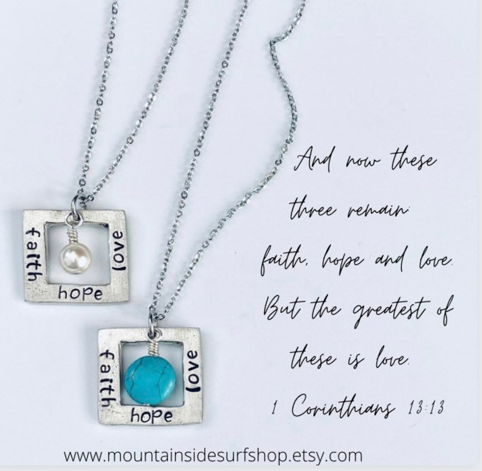 Faith Hope & Love Necklace Etsy