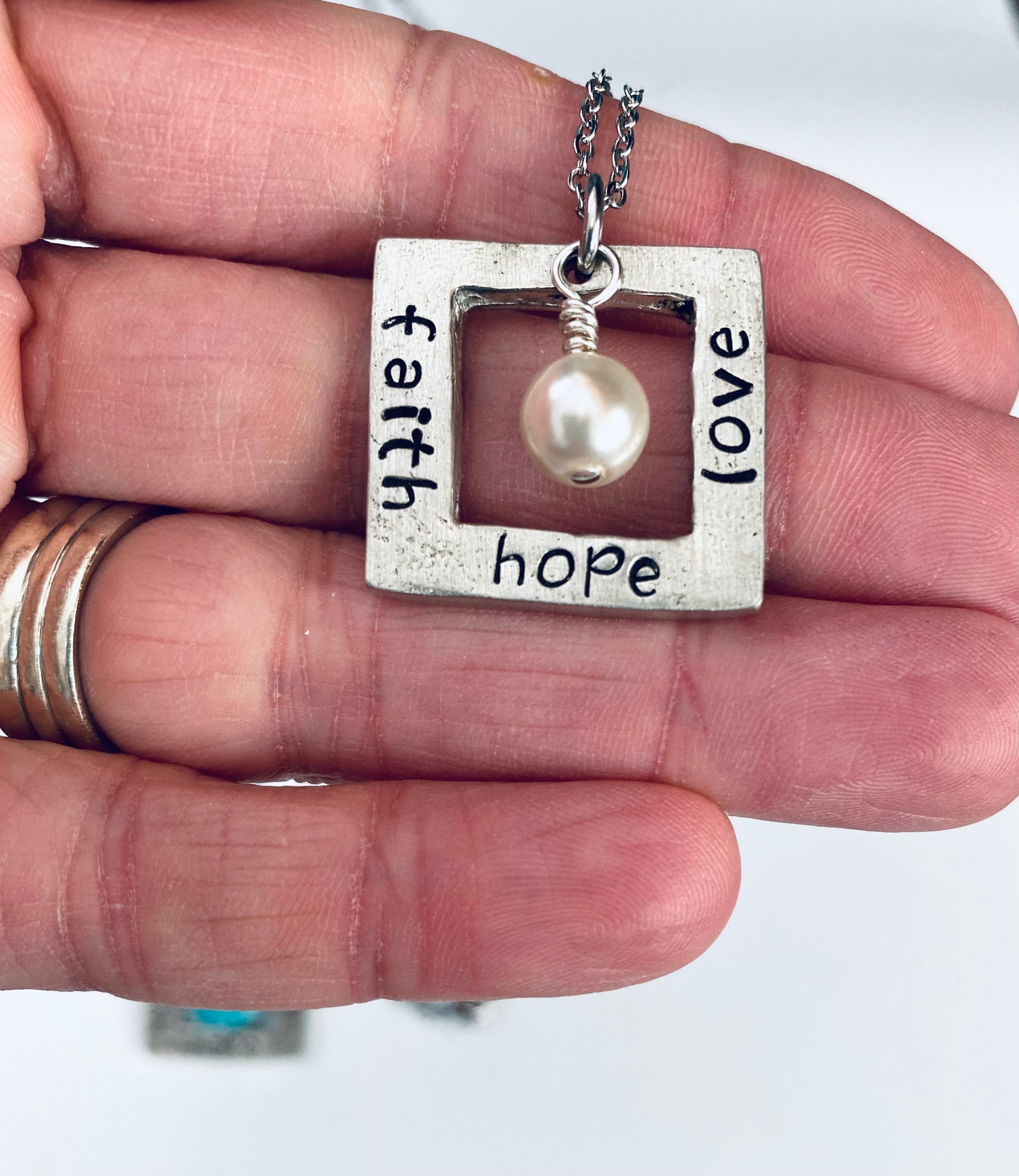 Faith Hope & Love Necklace Etsy