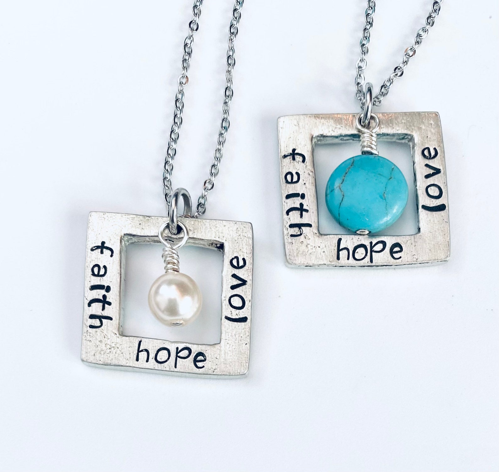 Faith Hope & Love Necklace Etsy