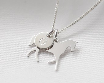 Personalised Horse Necklace, Horse Gifts, Horse Gifts For A Girl, Horse Lover Jewelry Gifts, Equestrian Gifts, Sterling Silver, Horse Gifts