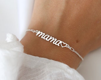 Mama Bracelet | Mother Silver Dainty Bracelet | Mum Gift | Custom Mom Present | Family Jewelry | Personalised New Mum Gift | Mum Bracelet