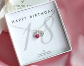 18th Birthday Necklace Swarovski Birthstone Eighteenth Birthday Gift 18 th Birthday Gift Jewelry 18th Gift For Her Sterling Silver