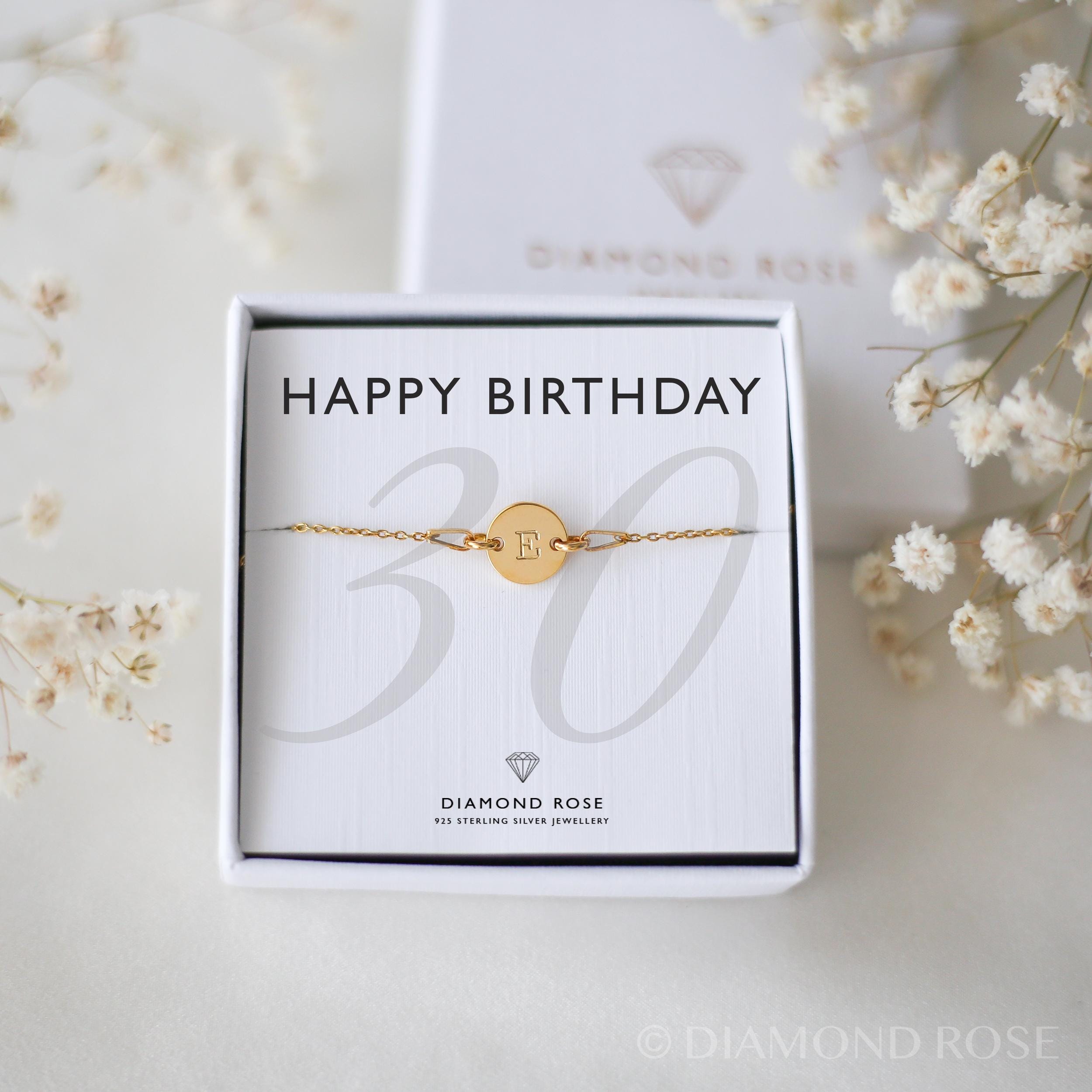 30th Birthday Gift for Her Personalized Disc Bracelet 30th Birthday Jewellery Gift for Her 30th Birthday Thirty Gifts for Friend Etsy
