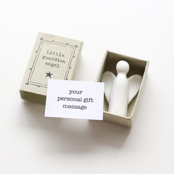 A Little Guardian Angel, Thinking Of You, Porcelain Angel Matchbox Gift, Birthday Gift, Send A Hug