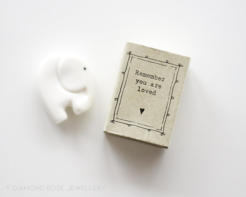 14th Wedding Anniversary Gift, Elephant Gift, Ivory Year Anniversary Gift, Porcelain Elephant Matchbox Gift, Gift For Husband, Wife, Him image 3