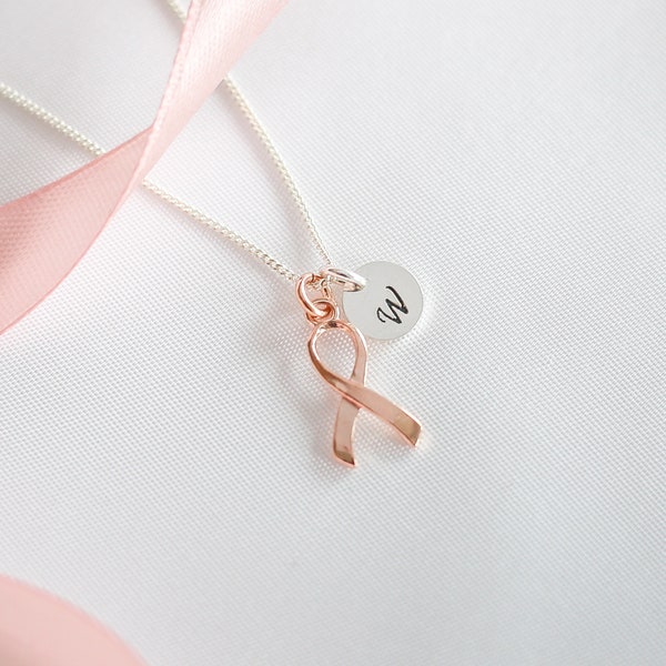 Breast Cancer Survivor Silver Necklace | Awareness Pink Ribbon Charm | Gift For Her | Cancer Warrior | Survivor Gift | Cancer Fighter |