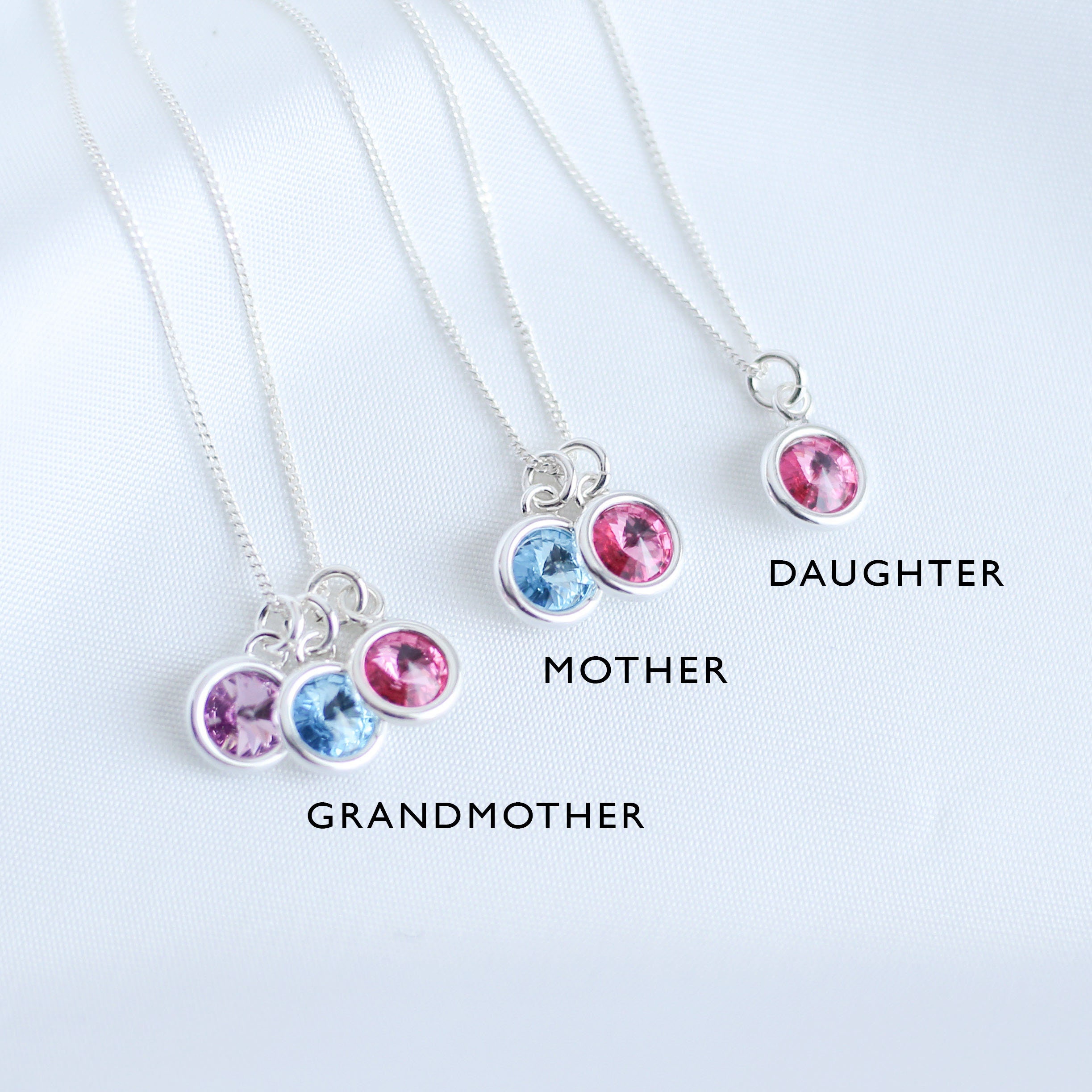 Three Generations Necklace Set Family Necklace Grandmother  Etsy