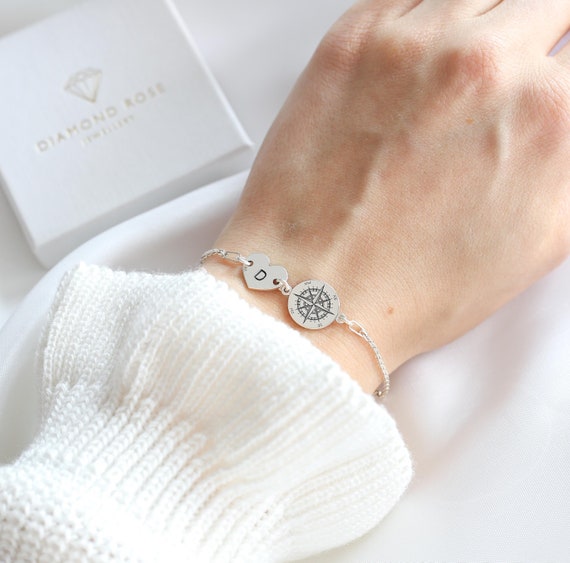 etsy compass bracelet