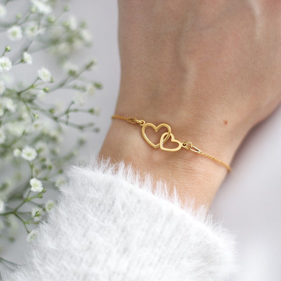 Mother and Daughter Bracelet Mum Bracelet Two Interlocking Hearts Bracelet Mother Gift Mum Birthday Gift New Mum Gift Mum Birthday Etsy