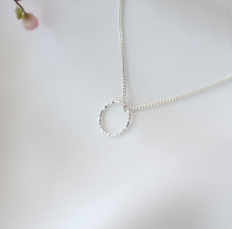 Mother & Daughter Necklace Set, Dainty Karma, Mum Daughter Gift Set of 2, Two Matching Necklaces, Sterling Silver, Open Circle, Mum Gifts image 4