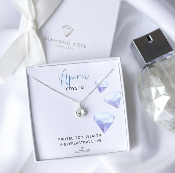 April Birthstone Necklace Crystal 
