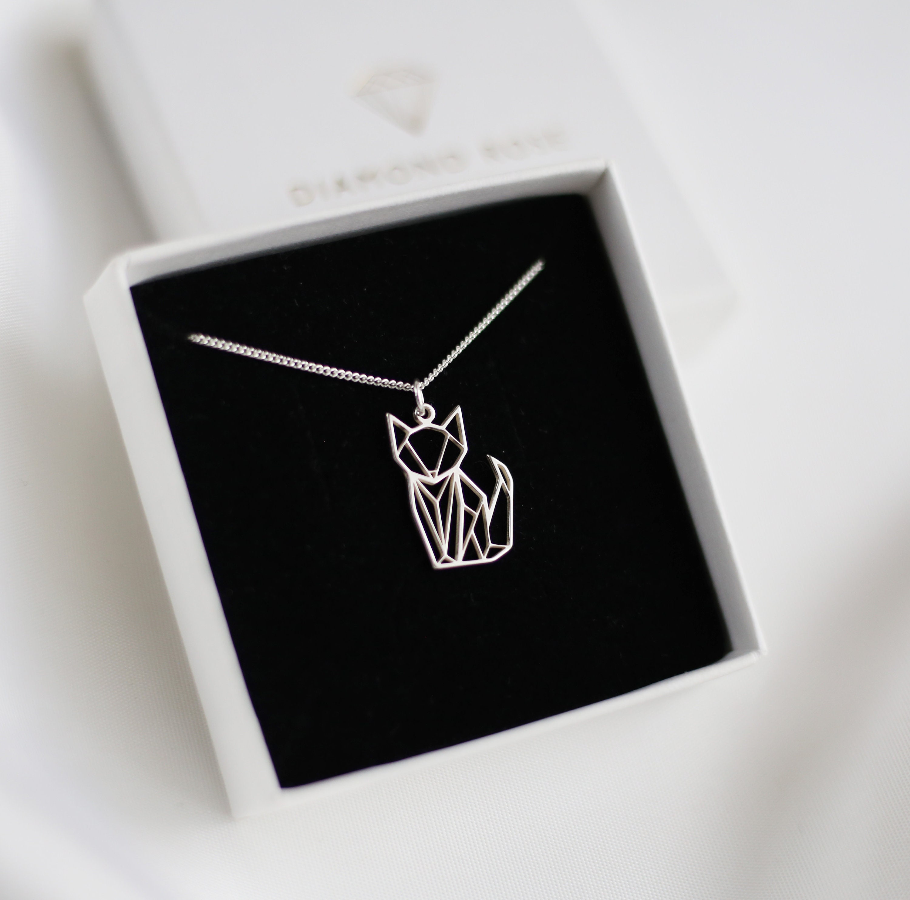 Origami cat shop necklace