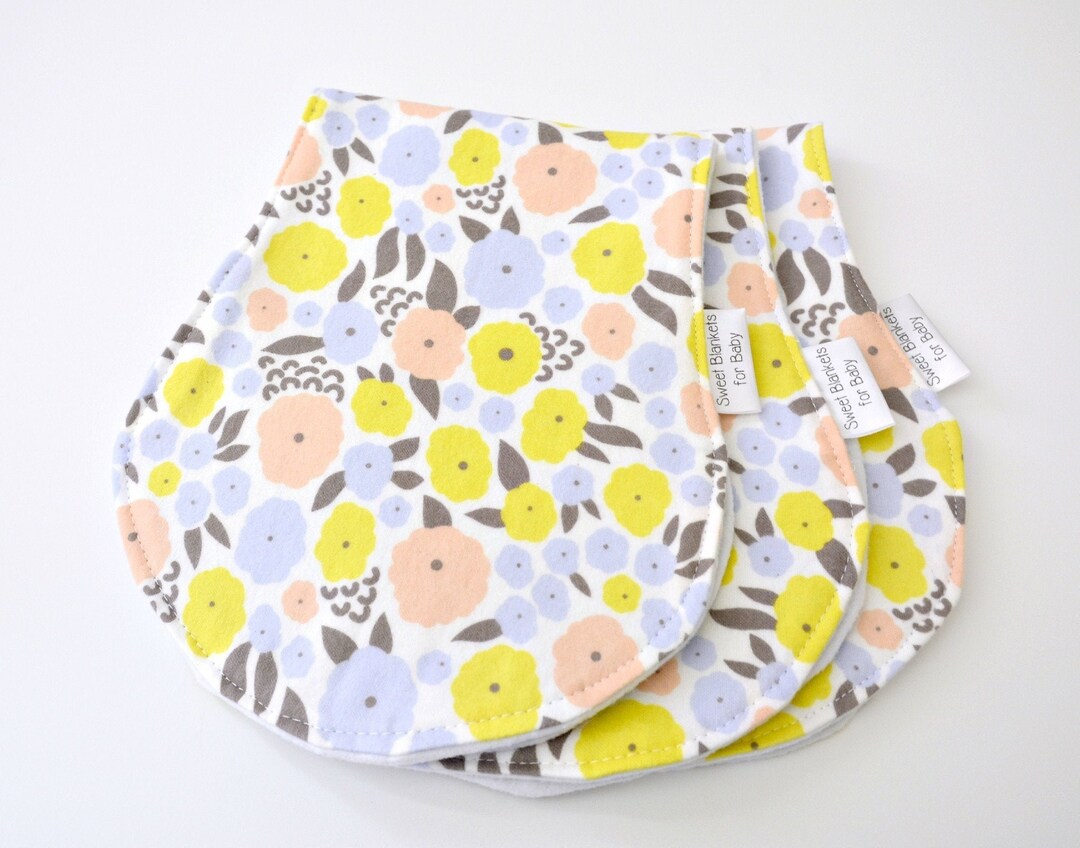 Closing Sale Burp Cloths Set of Three Peach Floral Soft Etsy