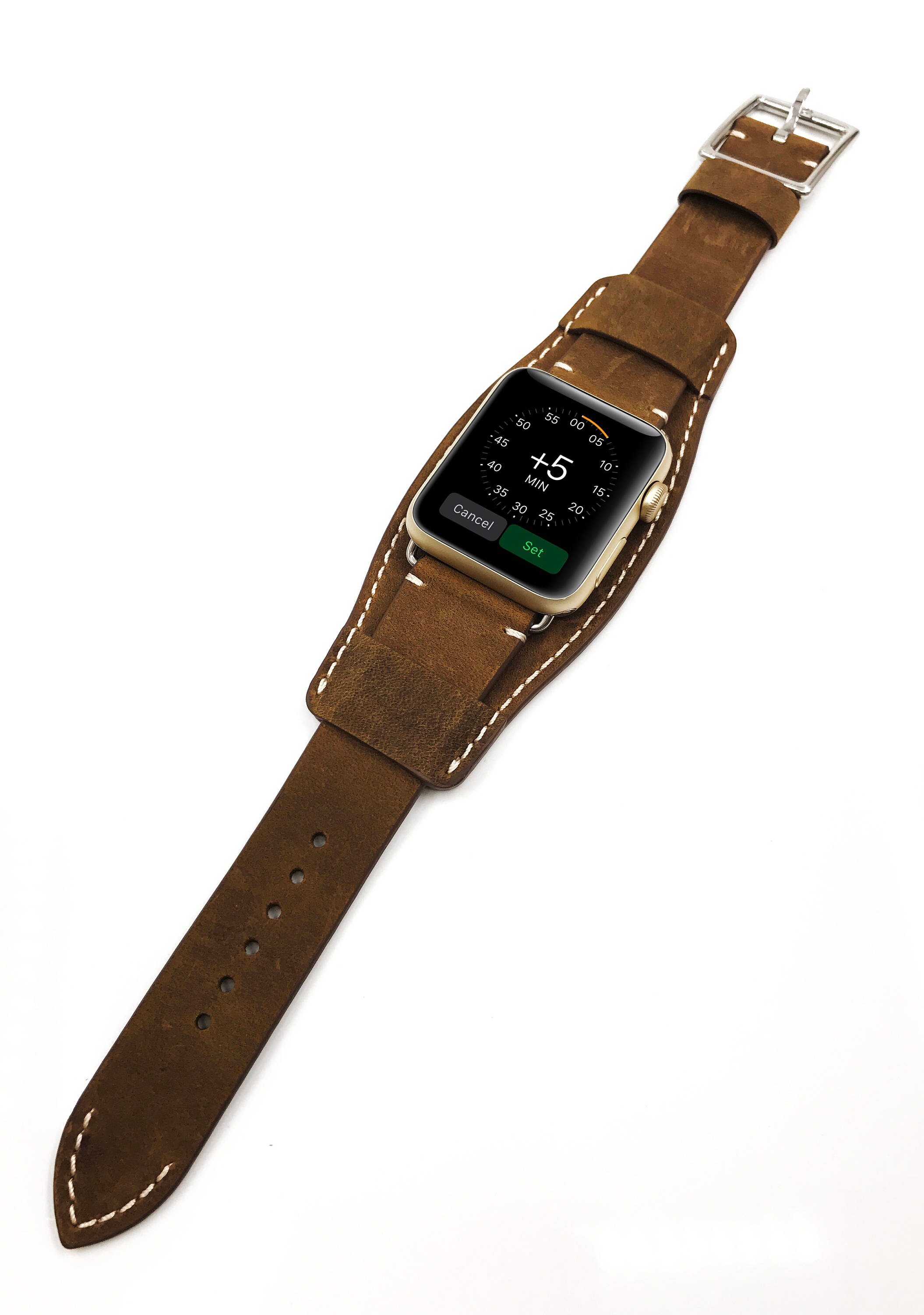 Leather Apple Watch Cuff Apple Watch Strap Series 5 4 3 Etsy