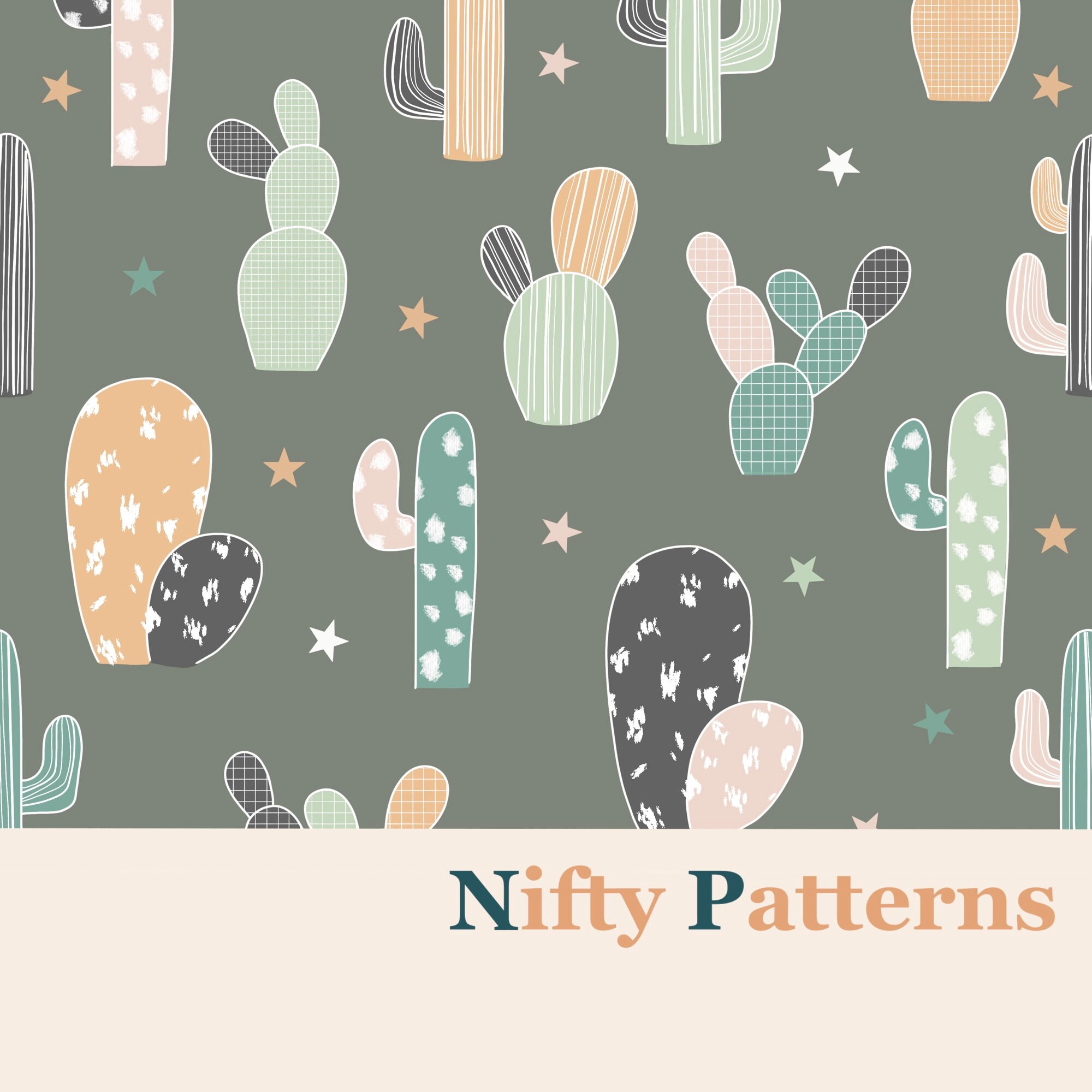 Cactus Plant Seamless Pattern Repeat Digital Download for - Etsy